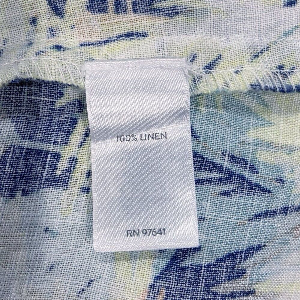 J.Jill Love Linen Tropical Palm Print Resort Wear Sleeveless Dress Women’s L - Picture 9 of 12